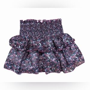Flowers By Zoe- Floral Smocked Ruffle Skirt - Size Small